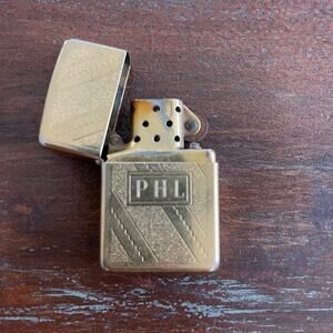 Vintage Zippo Bradford PA Slim Lighter 70's / 80's Engraved w/Monogram PHL